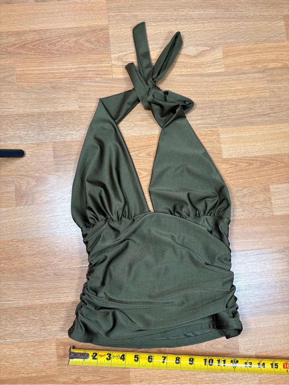 Olive Green Halter Tankini Top